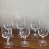 6 Matignon crystal wine glasses