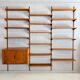 Large modular teak wall system by Kai Kristiansen, Denmark, 1960s