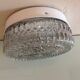 Round ceiling lamp in structured glass vintage 60s-70s