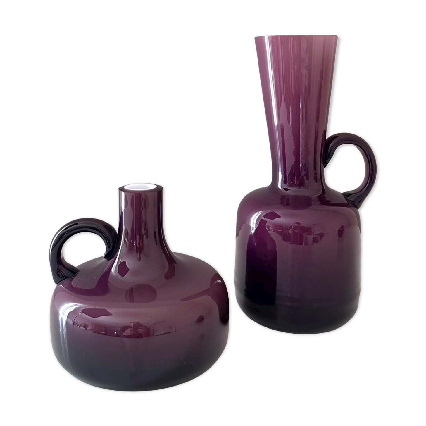 Friedrich Glass Vases, Pop Art Glass Vase, purple, Midmodern 60s, Home Decor