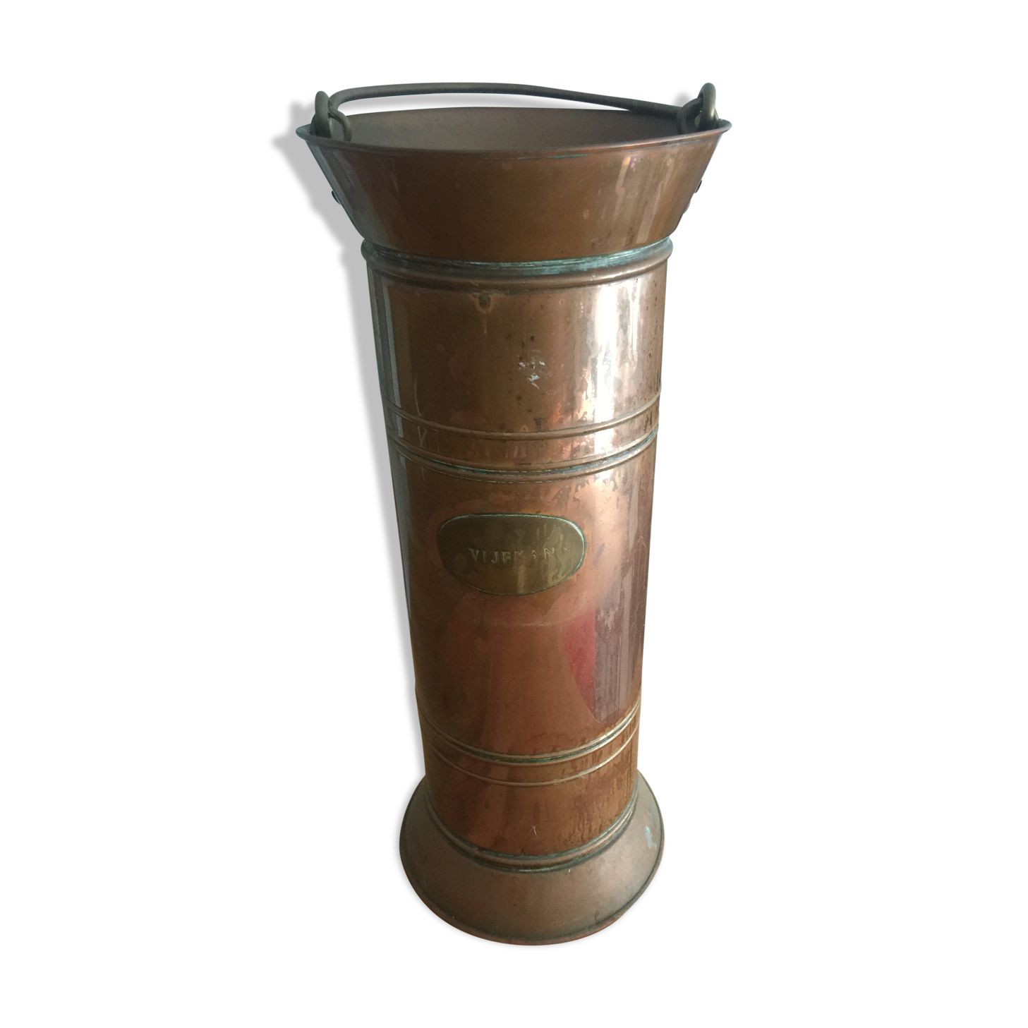 Vijfkan antique copper and brass coal bucket