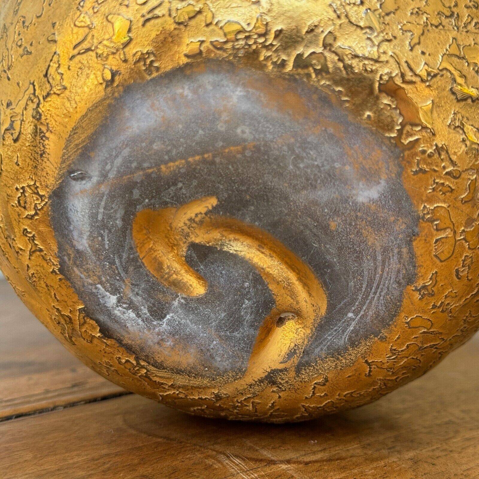 Murano Venice lamp 1960 signature golden inclusion with arrow