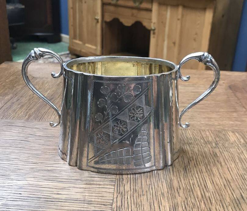 Silver-plated sugar bowl