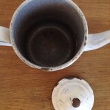 Enamelled tin teapot