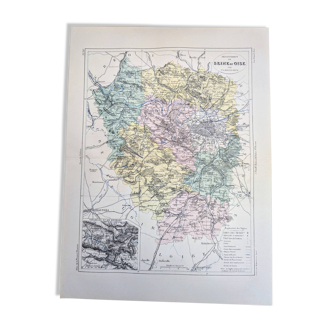 Map of Seine and Oise, printed in 1883.