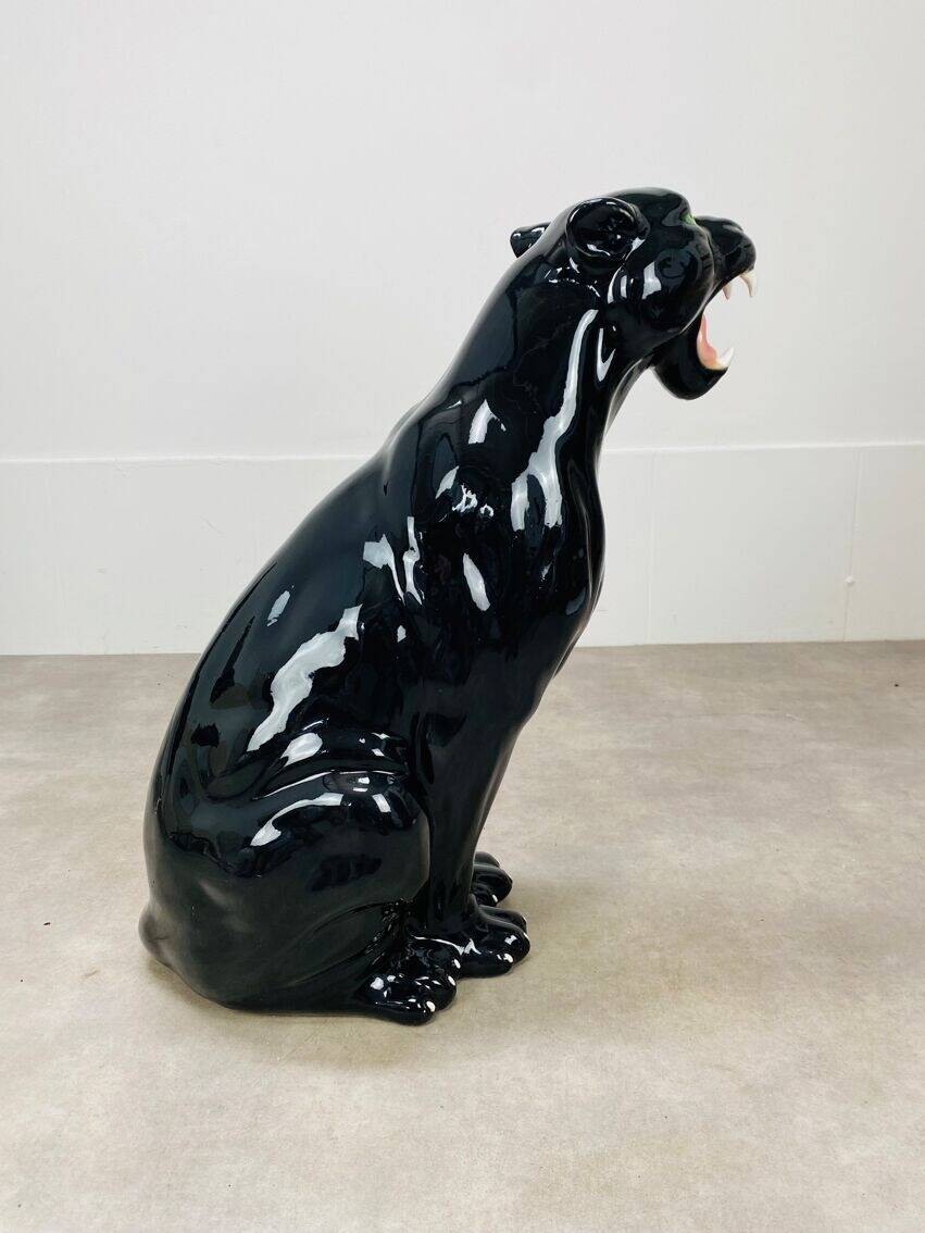Black panther in ceramic floor 76 cm