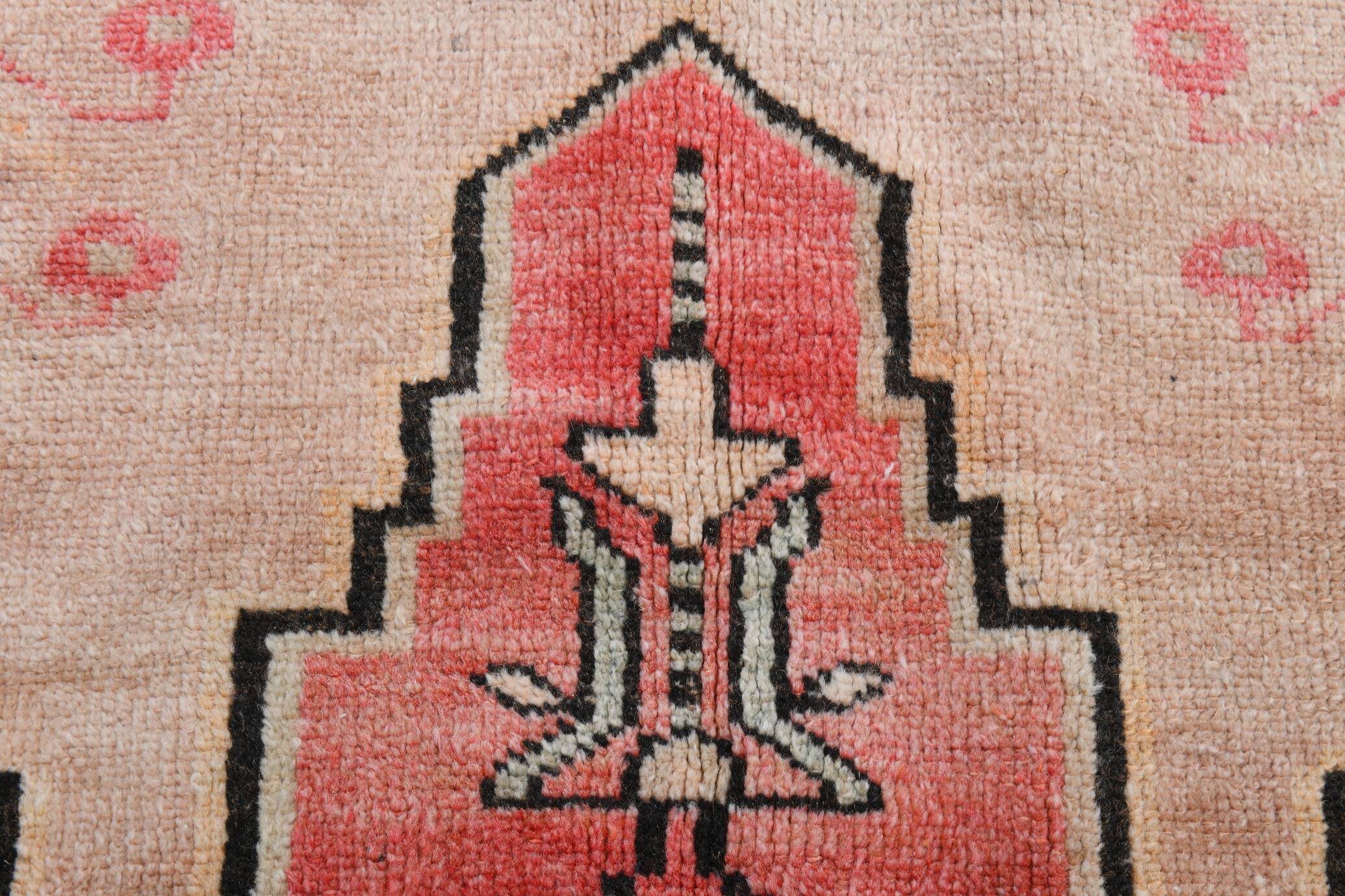 5x9 Red & Cream Antique Vintage Rug 142x267Cm SK 19962