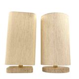 Set of 2 Hollywood regency Travertine table lamp base, Italy 1970s