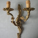 Ancienne applique double en laiton 30 cm éclairage mural déco rétro vintage