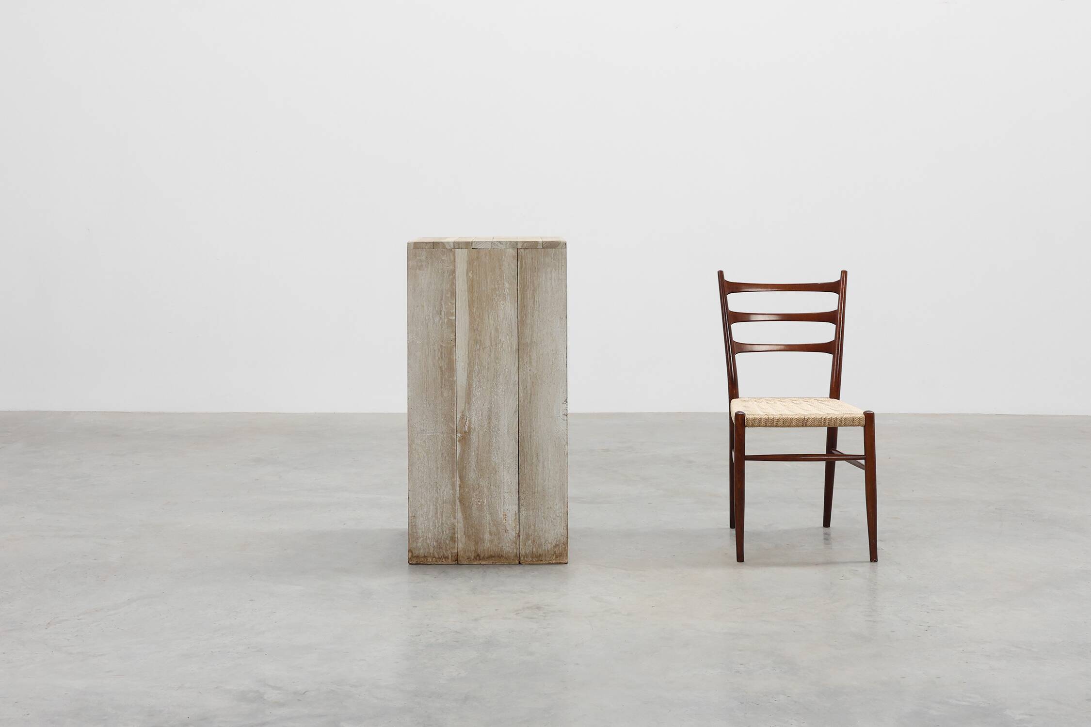 Late 20th century Modern solid oak wood pedestal, Belgium