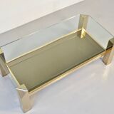 23kt Gold Plated Midcentury Coffee Table By Belgo Chrome. Vintage / Modern