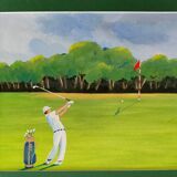 The Golf, Two original gouaches, Jean-Louis Honnet (1957-2017)