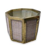 Planter in chrome steel and wicker