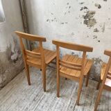 4 golden oak chairs