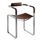 Pair of Wanderlust armchairs with backrest, brown and metal
