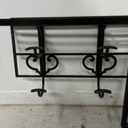 Art Deco wall coat rack in hammered wrought iron, 20th century.