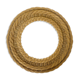 Round wicker mirror, 34cm