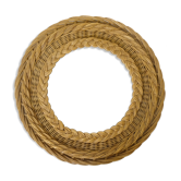 Round wicker mirror, 34cm