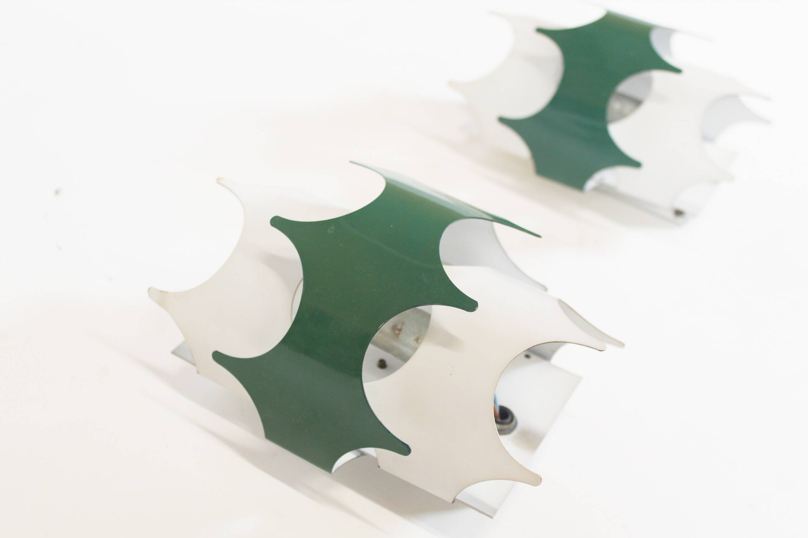 Pair of 1970’s modernist Space Age wall sconces by Doria Leuchten