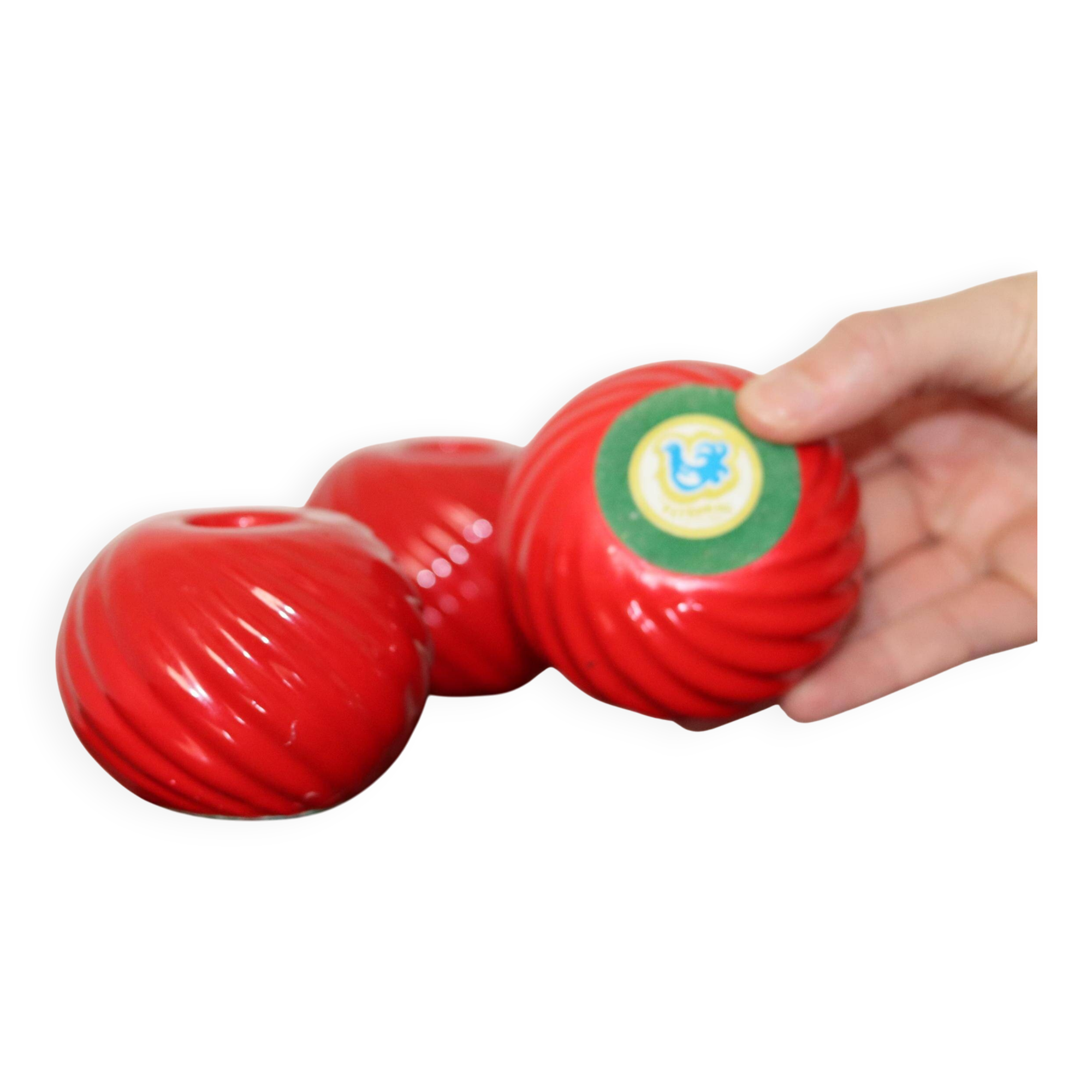 Trio of ceramic candleholders