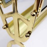 Glass and brass magazine rack, 1970s