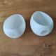 Set of 2 opaline egg-shaped half-globes