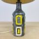 50s ceramic lamp, wool lampshade