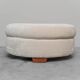 Half-moon pouf in light fabric 1970s vintage modernariato