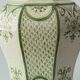 Spanish Revival Table Lamp in Green Ivory Crackle Ceramic, New Linen Shade
