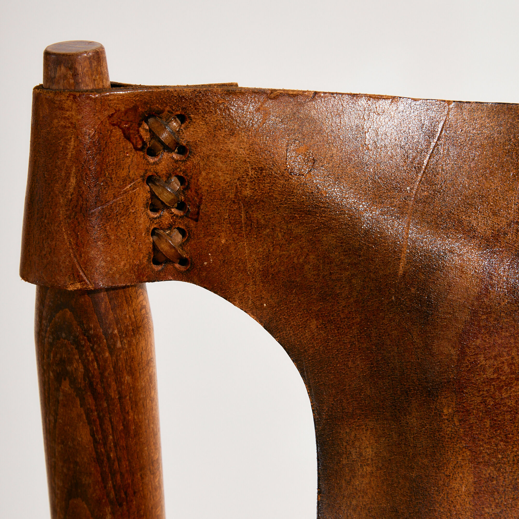 Hungarian calf leather lounge chair and ottoman, set of 2