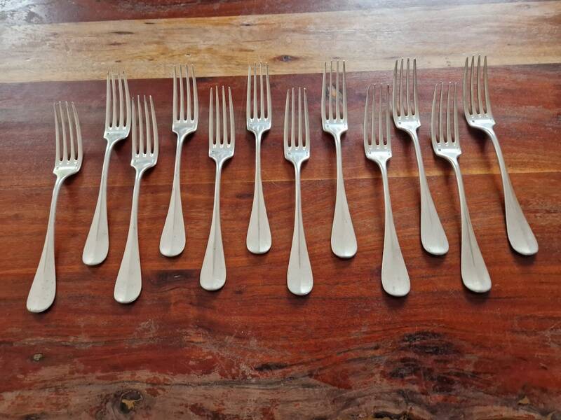 Christofle, Paris - Set of 12 table forks - Fidélio model