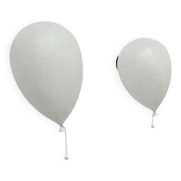 Pair of large Palloncino wall lamps by Yves Christin for Bilumen, 1984
