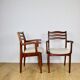 Office chairs vintage beige boucle - set of 3