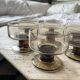 7 stemmed glasses, smoked glass, Mobil