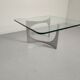 Table basse alu et verre par Knut Hesterberg 1970s