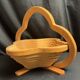 Vintage 20th century foldable wooden fruit bowl or basket