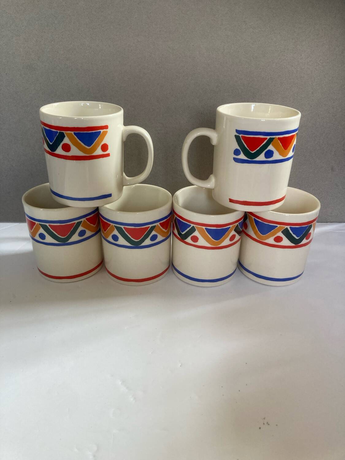 Set of 6 vintage mobile mugs