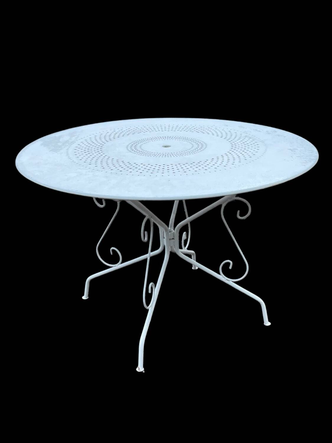 Ensemble salon de jardin en fer forgé avec 4 chaises