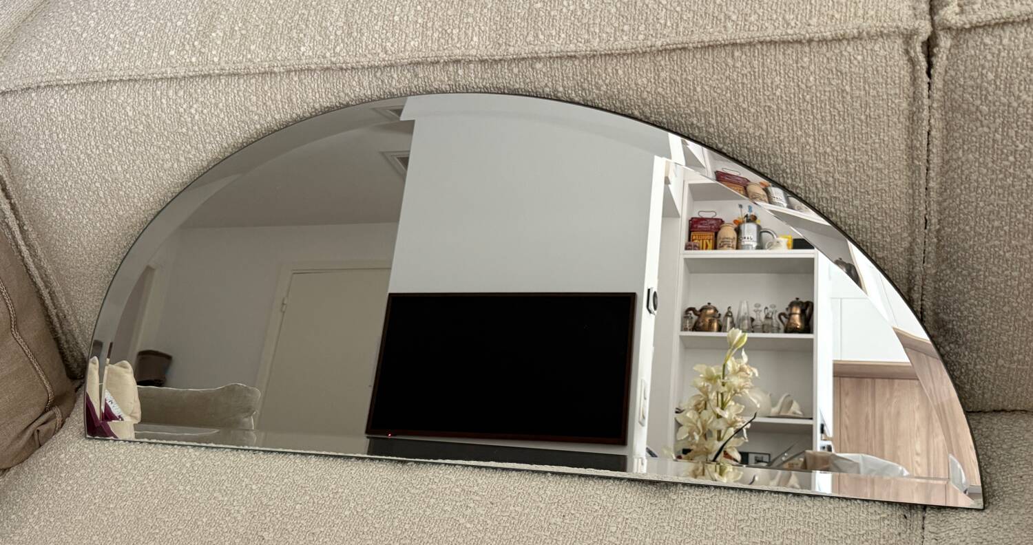 Miroir demi-lune / demi rond biseauté