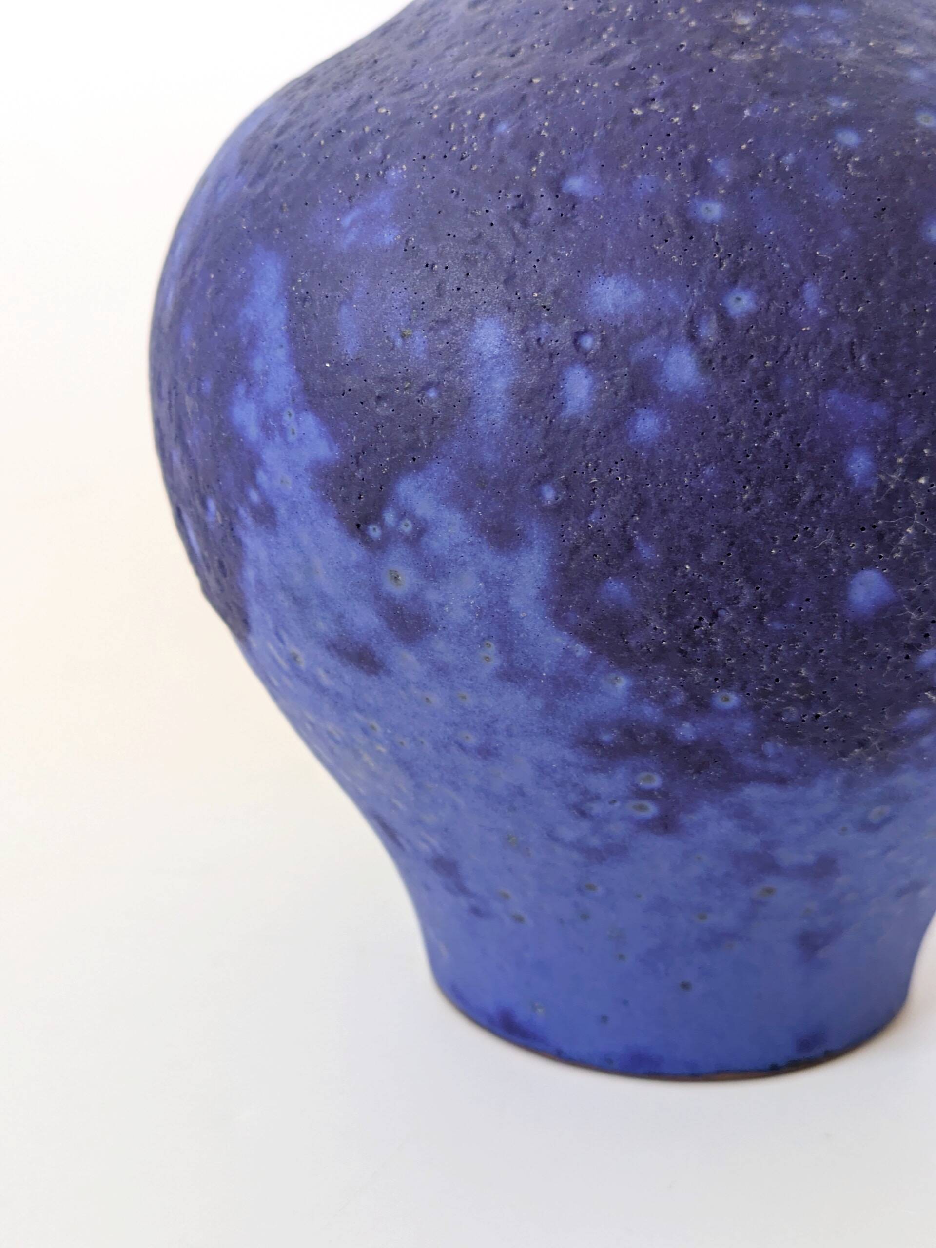 Mid-Century blue Klein vase Heyne ceramics, Germany, 1960s