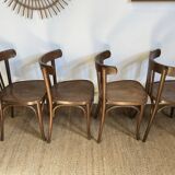 4 bentwood bistro chairs – slatted back – Baumann style