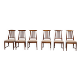 Set of six elegant Italian dining chairs