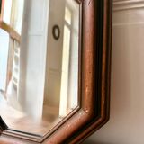 Octagonal wooden mirror