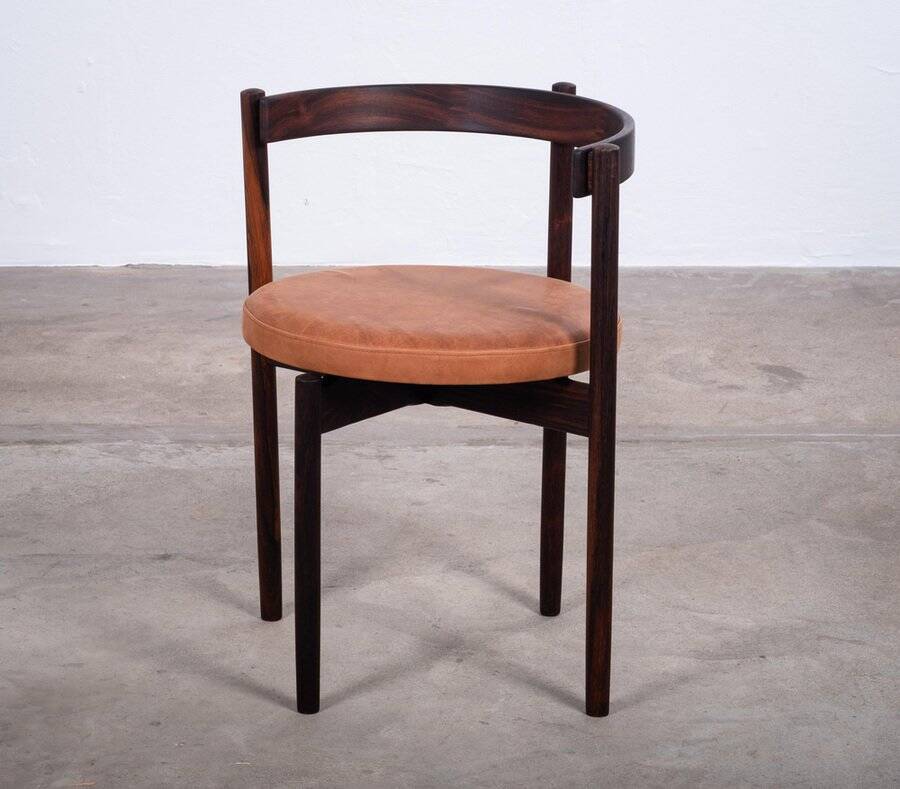 Dining Chairs in Rosewood attributed to Hugo Frandsen for Børge M.S, Denmark, 1964, Set of 4