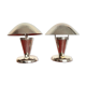 Ensemble de lampes de chevet chromées Art Déco, Tchécoslovaquie