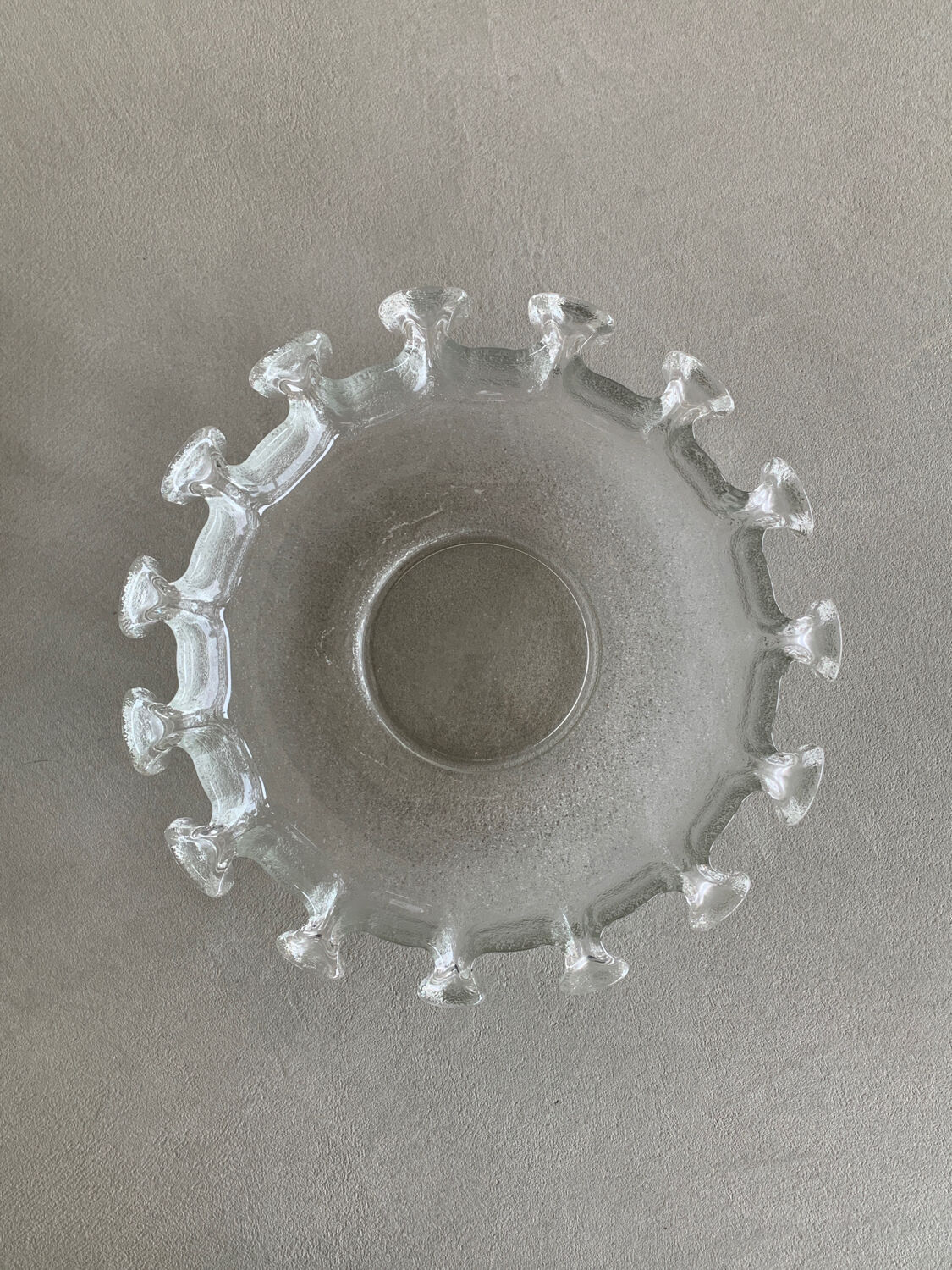 Bol couronne en verre finlandais fabriqué par Muurla, Finlande