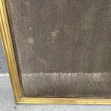 19th century fireplace screen by Bouhon Frères in brass, French spark guard 1890