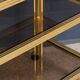 20thC BRASS & SMOKED GLASS DRINKS TROLLEY ATTRIBUTED TO MAISON JANSEN c1970