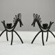 Set of 6 Black Metal Farm Animal Candleholders — Gunnar Ander for Ystad-Metall, Sweden, 1960s
