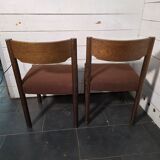Brutalist oak chair pair – Design 1970